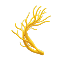 Yellow Coral Branch 3D Icon | Ocean Nature Design