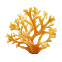 Golden Coral Branch 3D Icon | Marine Life Design