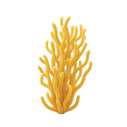 Yellow 3D Coral Icon - Marine Life Illustration