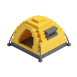 Yellow Isometric Dome Structure 3D Icon