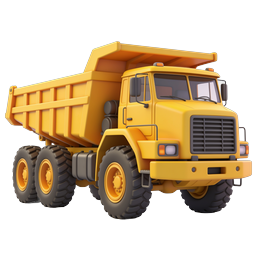 Yellow Dump Truck 3D Construction Vehicle Icon