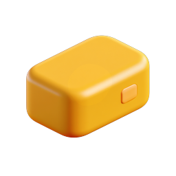 Yellow Eraser Icon - 3D Clay Style Stationery