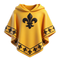 Yellow Fleur-de-Lis Poncho Icon - Royal Heritage Design