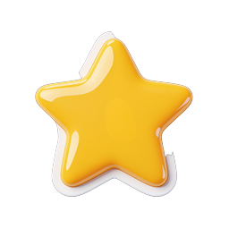Glossy Yellow Star Icon - Premium Rating & Favorite
