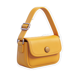 Yellow Handbag Icon - 3D Leather Purse Illustration
