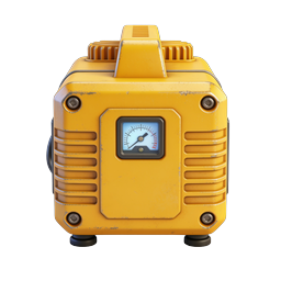 Yellow Industrial Generator Icon - 3D Power Machine