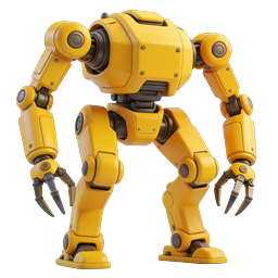 Icono de robot mech amarillo | Símbolo de tecnología de IA futurista