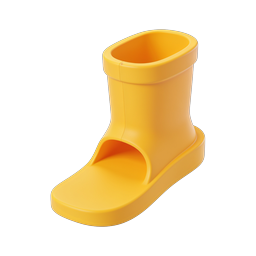 Yellow Rain Boot Icon - Realistic Wellington Boot