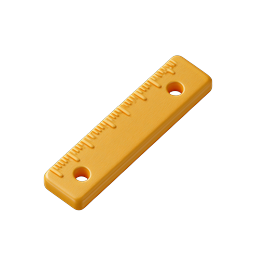 Yellow Measuring Ruler Icon - Realistic 3D Design