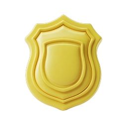 Yellow 3D Shield Icon - Protection & Security Symbol