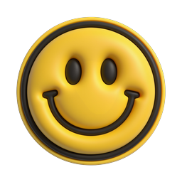 Yellow 3D Smiley Face Icon - Happy Emoji