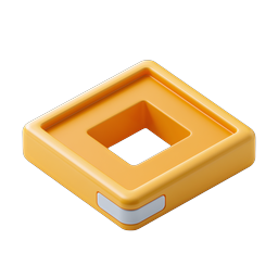 Yellow Square Platform 3D Clay Icon