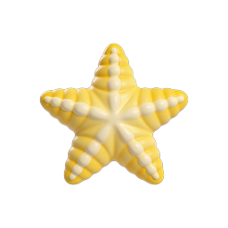 Yellow 3D Starfish Icon - Ocean Marine Life