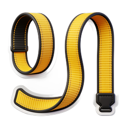 Yellow Woven Strap Icon with Black Buckles