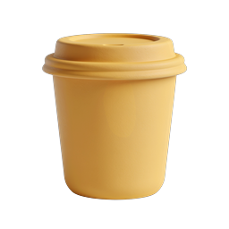 Yellow Takeaway Cup Icon - 3D Clay Style
