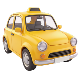 Yellow Taxi Cab Icon - 3D Transport Illustration