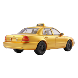 Yellow Taxi Cab 3D Icon | Urban Transportation