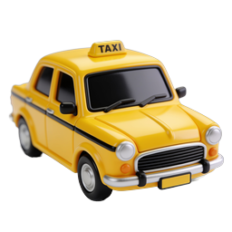 Yellow Taxi Car Icon - 3D Transportation Illustration