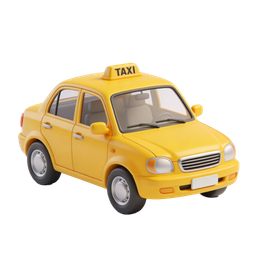 Vibrant Yellow Taxi Icon for Urban Transport Solutions