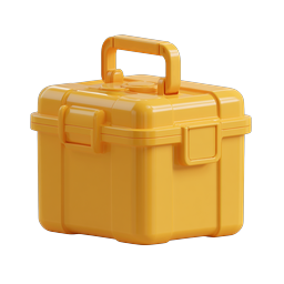 Yellow Toolbox Icon - 3D Realistic Tool Case Design