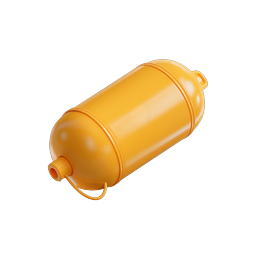 Yellow Water Bottle 3D Icon - Hydration Container