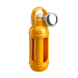 Yellow Water Bottle 3D Icon | Realistic Hydration Design