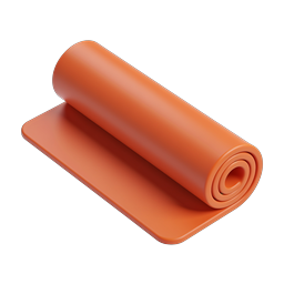 Orange Yoga Mat Icon | 3D Fitness Exercise Icon