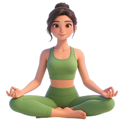 Yoga Meditation Avatar Icon - 3D Wellness Character