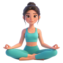 3D Yoga Meditation Girl - Wellness & Mindfulness Icon