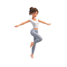 Yoga Meditation Woman with Water Energy - 3D Icon