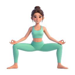 3D Yoga Meditation Woman Icon - Wellness & Fitness