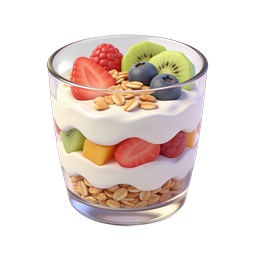 Yogurt Parfait Cup with Fresh Fruits and Granola