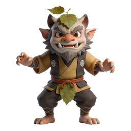 Fierce Yokai Warrior 3D Character Icon | Fantasy Game Design
