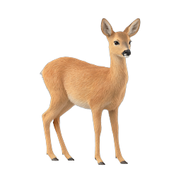 Young Deer Realistic 3D Icon - Wildlife Animal Graphic