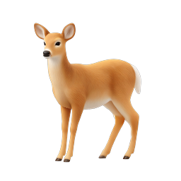 Young Deer Icon - Realistic Wildlife Animal Illustration
