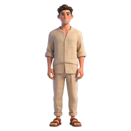 Friendly Young Man 3D Character Avatar Icon