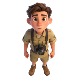 Young Photographer Boy 3D Character Icon