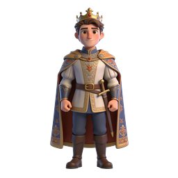 Young Prince Character Icon - Royal 3D Fantasy Avatar