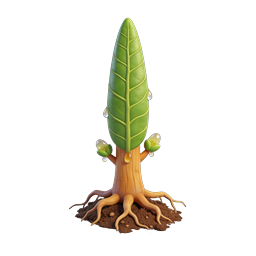 Young Tree Sprout Icon - 3D Clay Style Nature