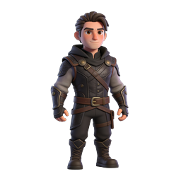 3D Young Warrior Character - Fantasy RPG Hero Icon