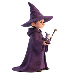 Young Wizard Character 3D Icon | Magical Sorcerer Illustration