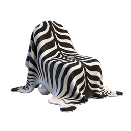 Zebra Stripe Draped Fabric 3D Render Icon