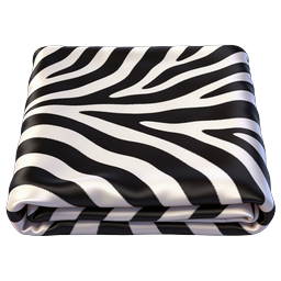 Zebra Print Blanket Icon - Folded Fabric 3D Render