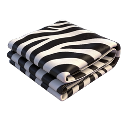 Zebra Stripe Folded Blanket Icon - Realistic 3D Style