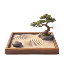 Zen Garden Bonsai Meditation Icon | Realistic 3D