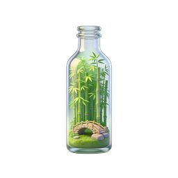 Zen Garden in Glass Bottle - 3D Nature Icon