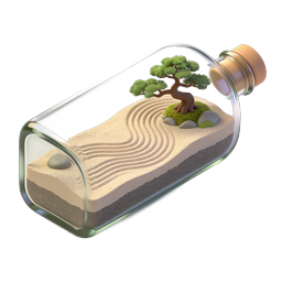 Zen Garden in Glass Bottle | 3D Realistic Icon