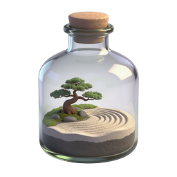 Zen Garden in Glass Bottle - Mini Bonsai Terrarium Icon