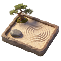 Zen Garden Bonsai Miniature Icon - Meditation Symbol