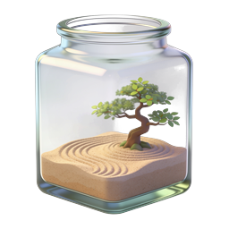 Zen Garden Bonsai Jar - 3D Nature Icon